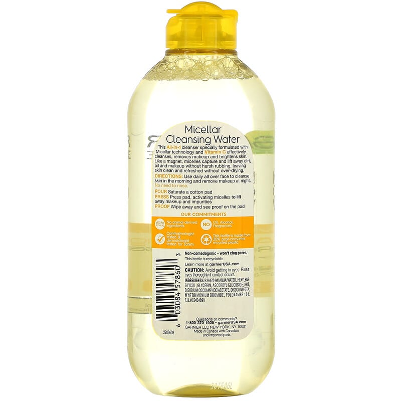 Garnier, SkinActive, Micellar Cleansing Water with Vitamin C, 13.5 fl oz (400 ml)