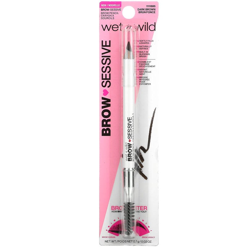 wet n wild, Brow Sessive Pencil, Dark Brown, 0.02 oz (0.7 g)