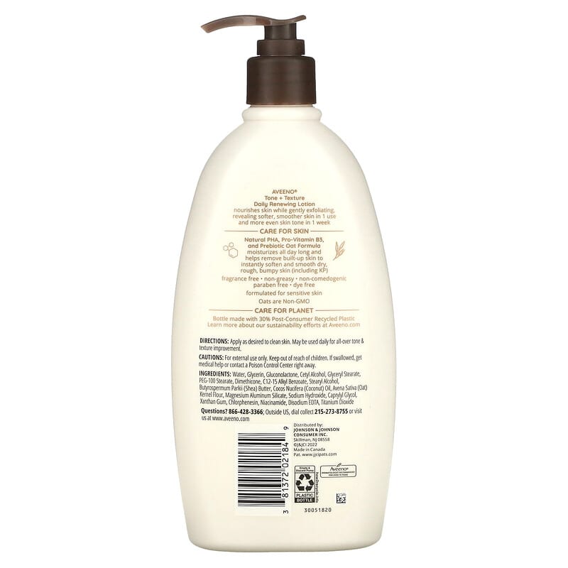 Aveeno, Tone + Texture Daily Renewing Lotion, 18 fl oz (532 ml)