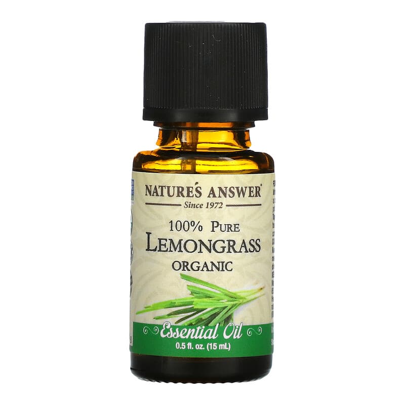 Nature's Answer, Organic Essential Oil, 100% Pure Lemongrass, 0.5 fl oz (15 ml)