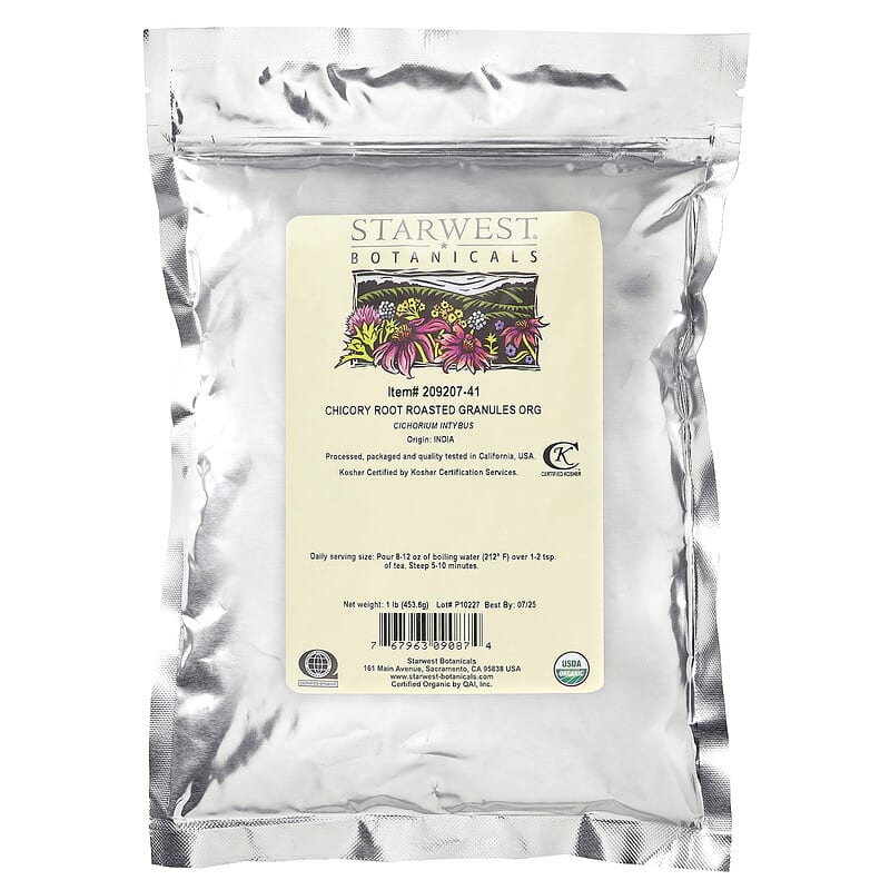 Starwest Botanicals, Organic Chicory Root, Roasted, Granules, 1 lb (453.6 g)