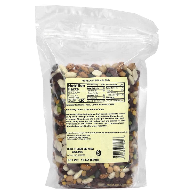 Bergin Fruit and Nut Company, Heirloom Bean Blend, 19 oz (539 g)