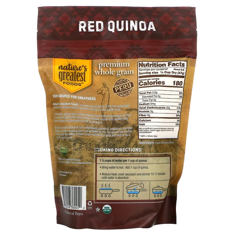 Nature's Greatest Foods, Organic Red Quinoa, 16 oz (454 g)