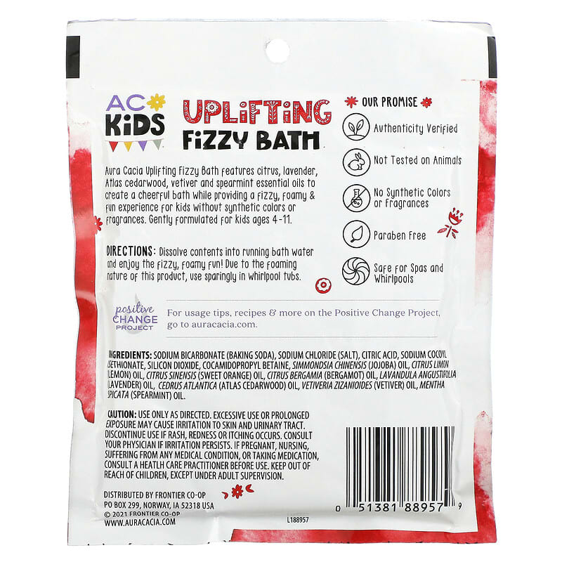 Aura Cacia, Kids, Fizzy Bath, Uplifting, 2.5 oz (70.9 g)