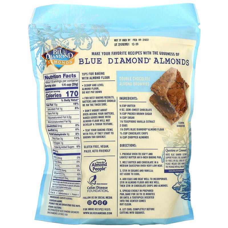 Blue Diamond, Almonds, Almond Flour, Finely Sifted, 16 oz (454 g)