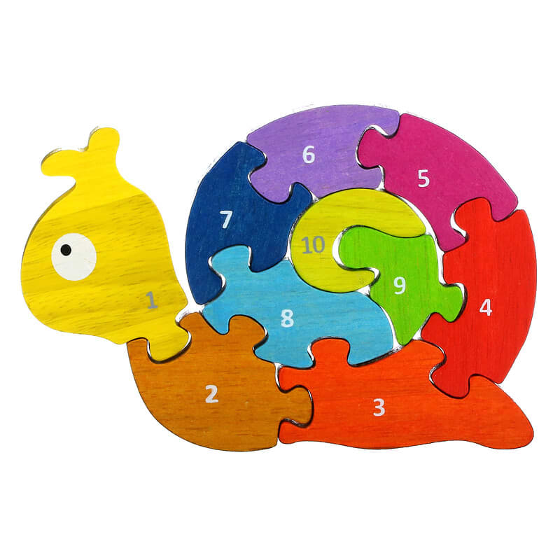 Begin Again Toys, Number Snail, Teach & Play Puzzle, 2+ Years, 10 Piece Set