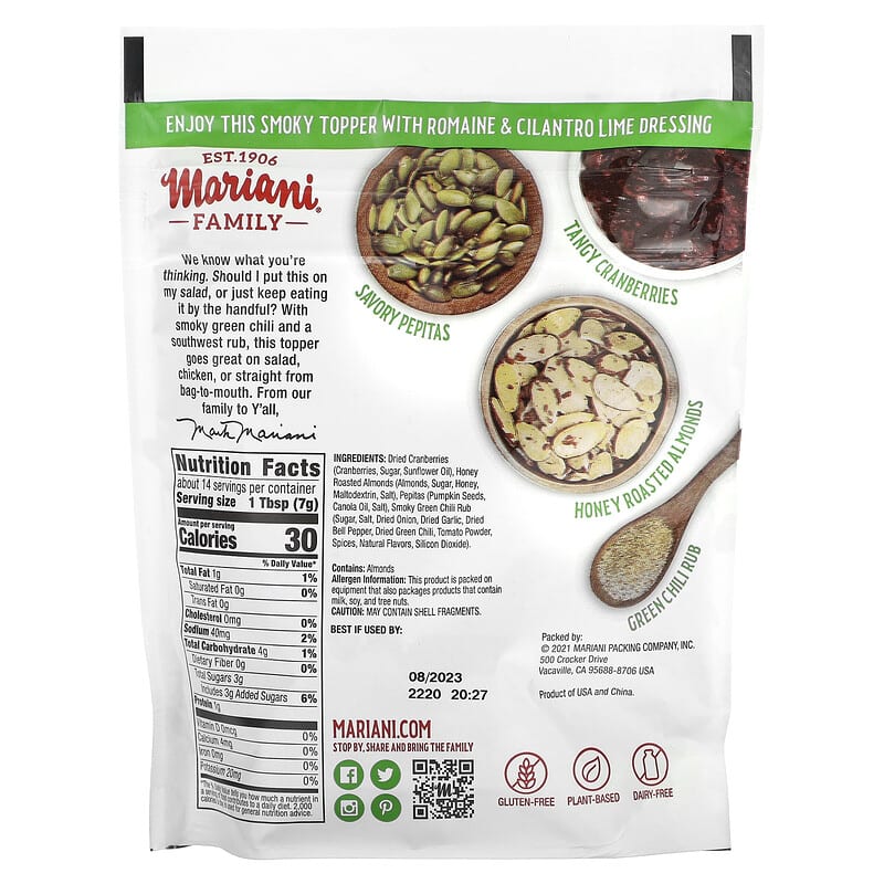 Mariani Dried Fruit, Smoky Southwest Topper, 3.5 oz (99 g)