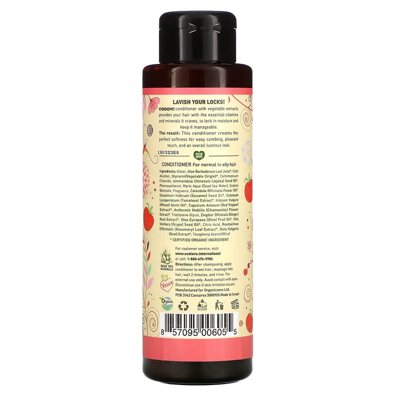 Eco Love, Conditioner, For Normal to Oily Hair, Tomato, Beetroot & Red Pepper, 17.6 fl oz (500 ml)
