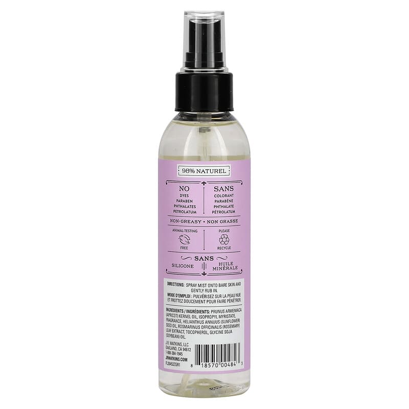 J R Watkins, Body Oil Mist, Lavender, 6 fl oz (177 ml)