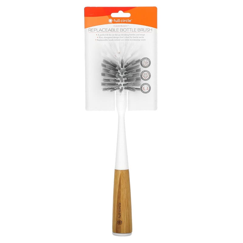 Full Circle Home LLC, Clean Reach Replaceable Bottle Brush, White, 1 Each