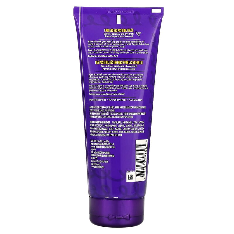 Aussie, Kids, Curly Leave-In Conditioner, Sunny Tropical Fruit, 6.8 oz (193 g)