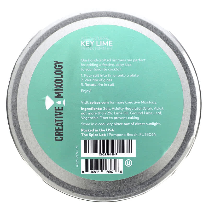 The Spice Lab, Creative Mixology, Key Lime Salt Rimmer, 3.5 oz (99 g)