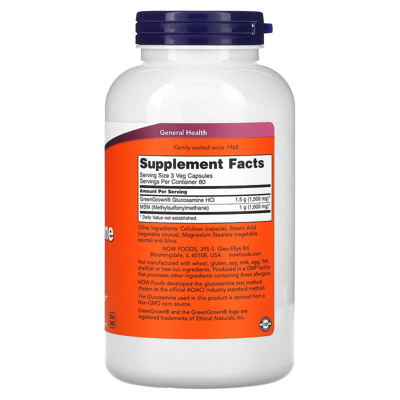 NOW Foods, Vegetarian Glucosamine & MSM, 240 Veg Capsules