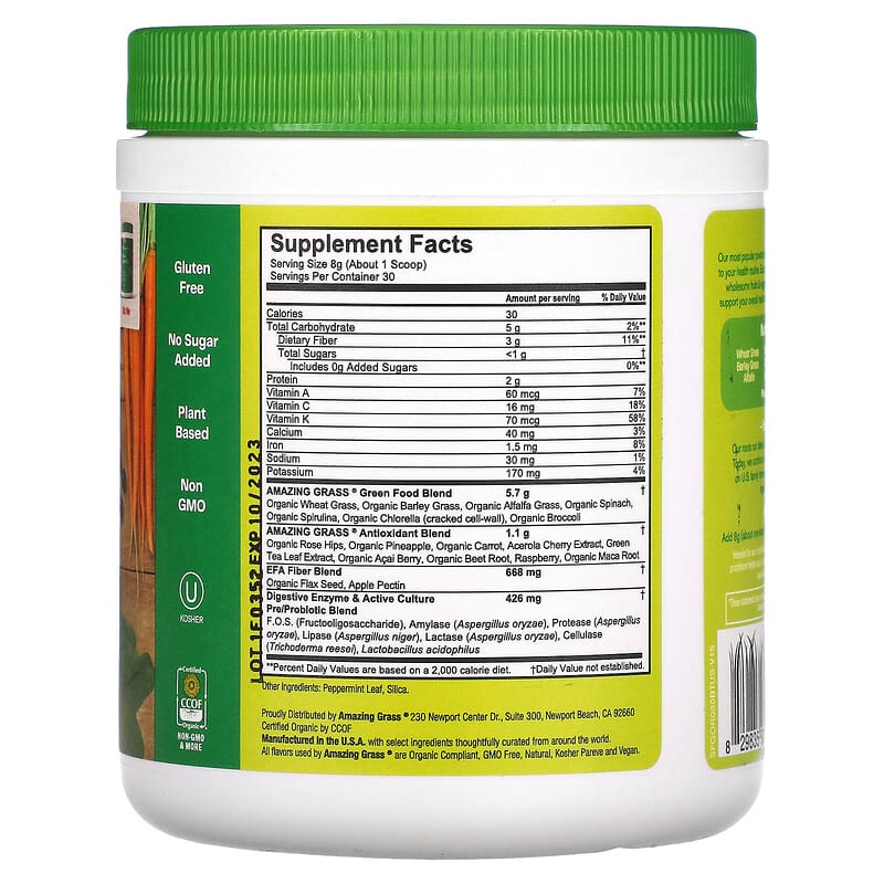 Amazing Grass, Greens Blend, Superfood, The Original, 8.5 oz (240 g)