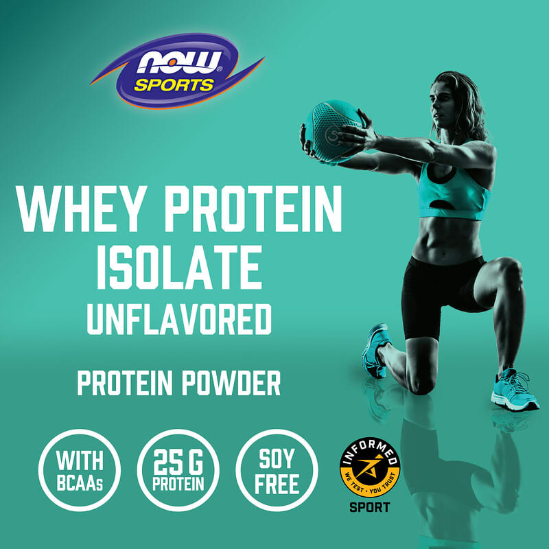 NOW Foods, Sports, Whey Protein Isolate, Unflavored, 1.2 lbs (544 g)