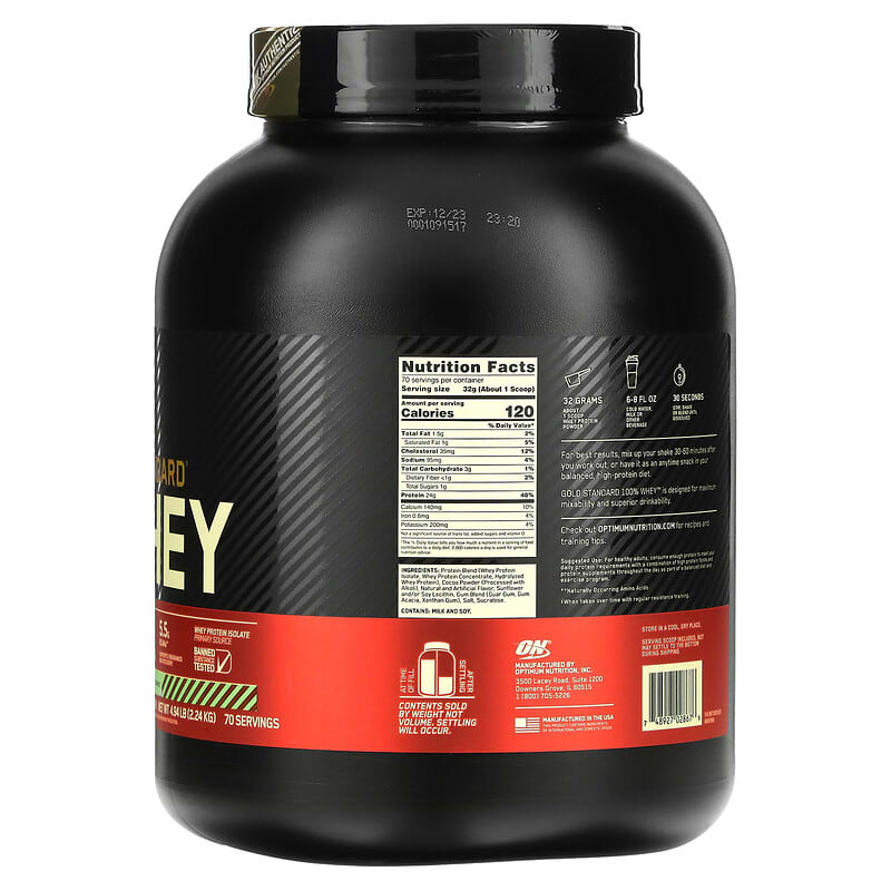 Optimum Nutrition, Gold Standard 100% Whey, Chocolate Mint, 4.94 lbs (2.24 kg)