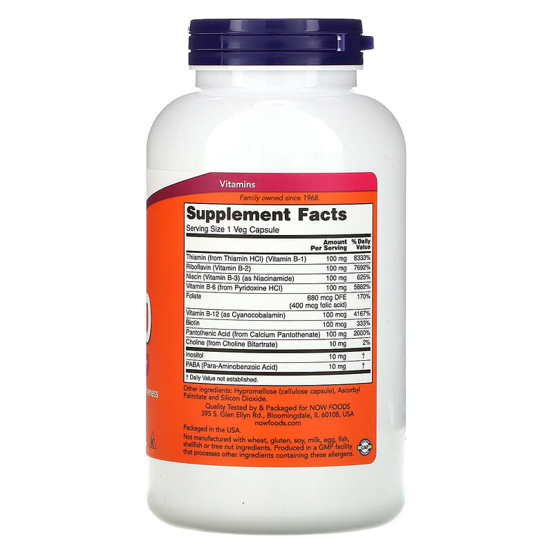 NOW Foods, B-100, 250 Veg Capsules