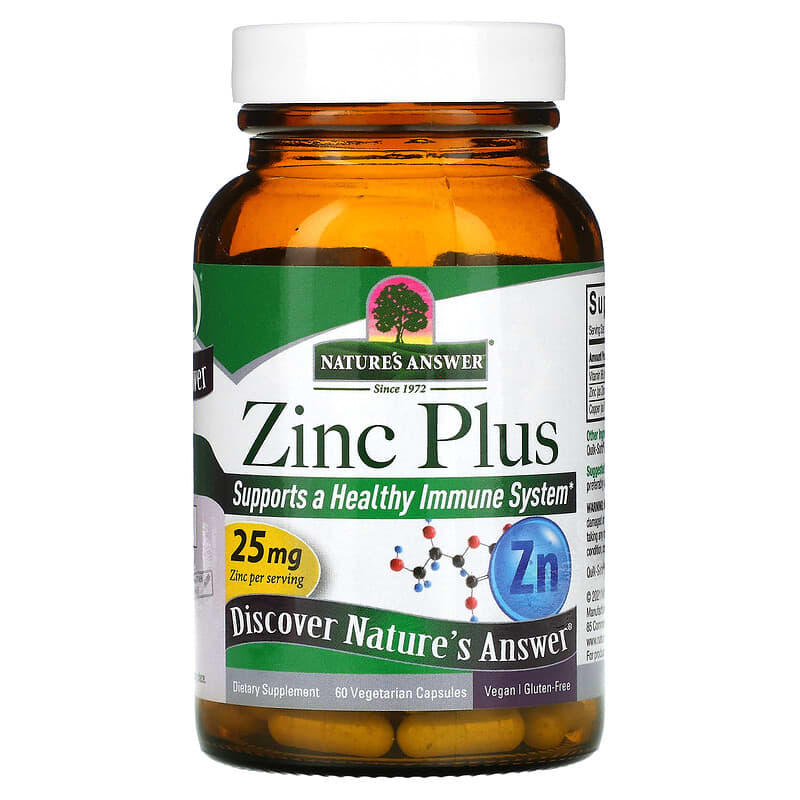 Nature's Answer, Zinc Plus, 25 mg, 60 Vegetarian Capsules