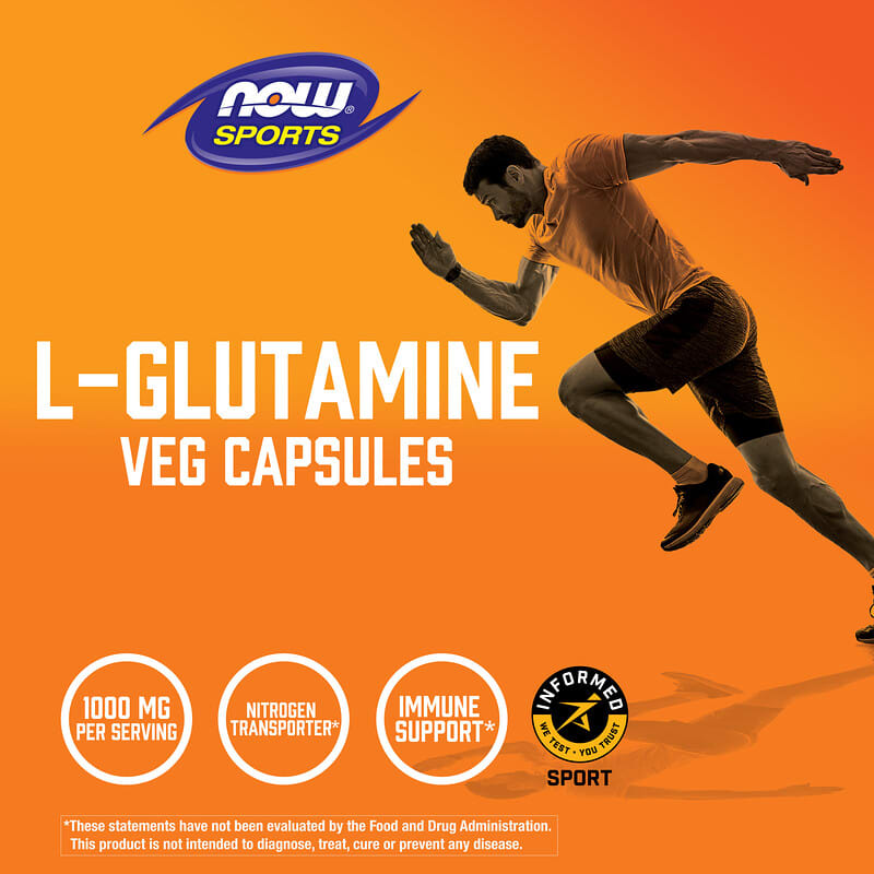 NOW Foods, Sports, L-Glutamine, 1,000 mg, 240 Veg Capsules