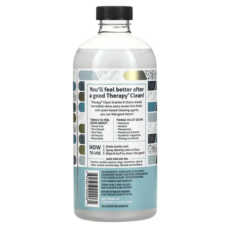 Therapy Clean, Granite & Stone, Cleaner & Polish with Lemon Essential Oil, 16 fl oz (473 ml)