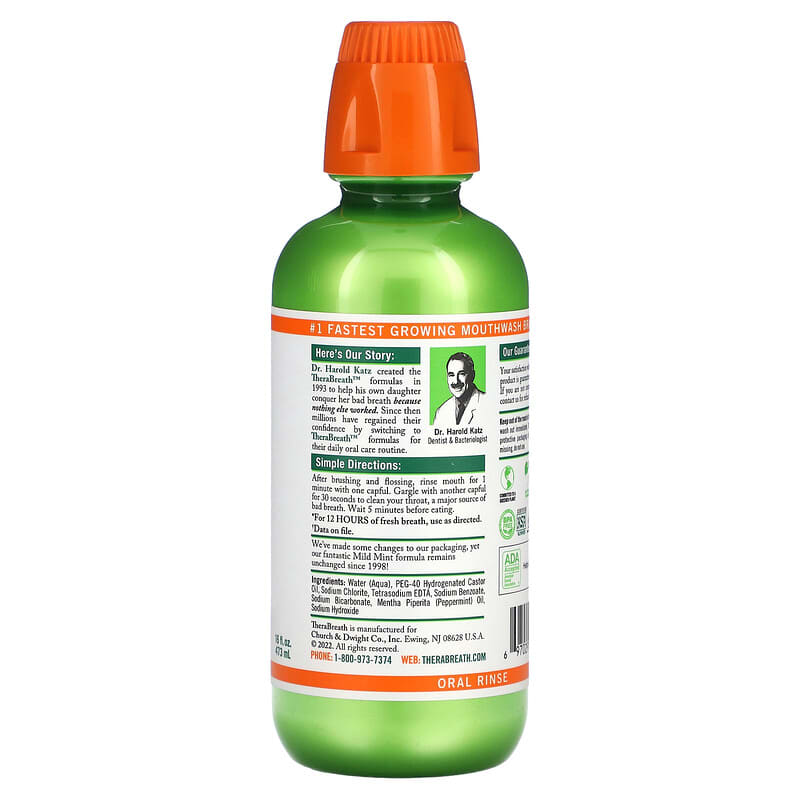 TheraBreath, Fresh Breath, Oral Rinse, Mild Mint, 16 fl oz (473 ml)