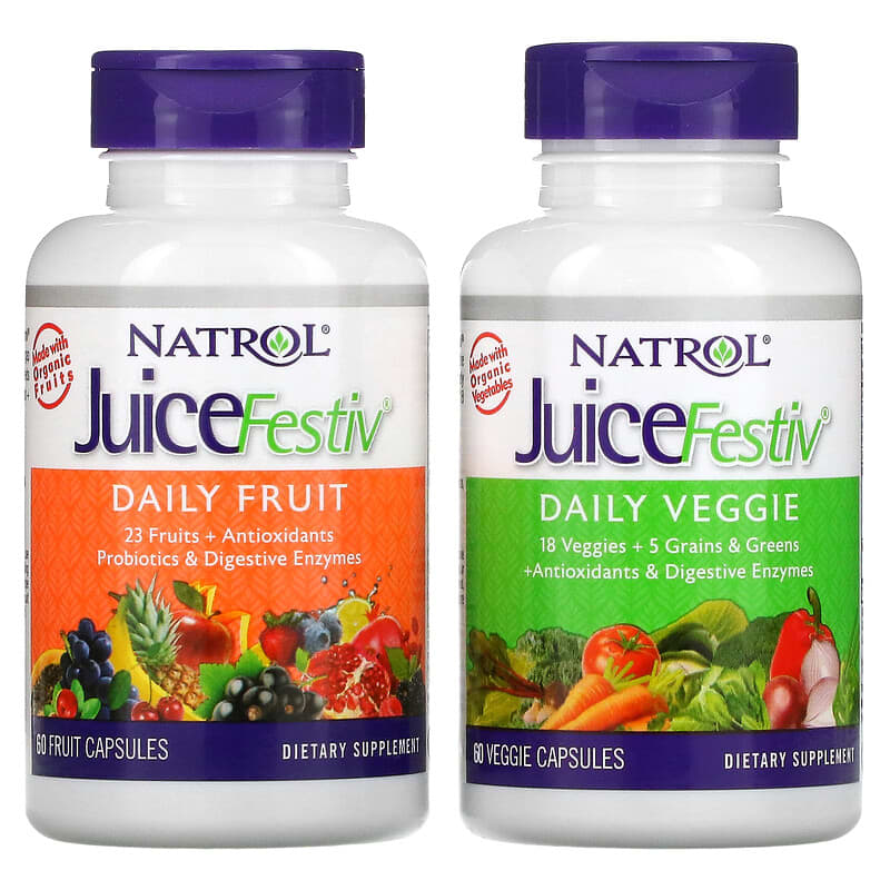 Natrol, JuiceFestiv, 2 Bottles, 60 Capsules Each