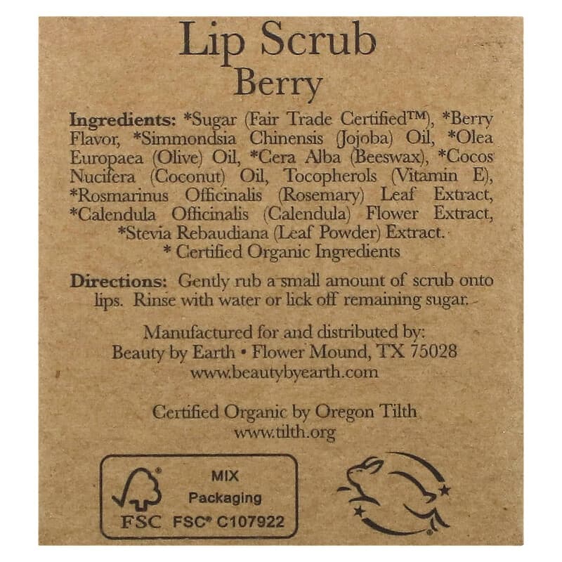 Beauty By Earth, Lip Scrub, Berry, 0.7 oz (20 g)