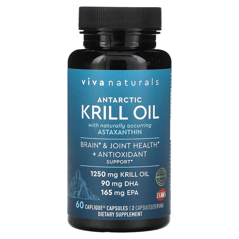 Viva Naturals, Antarctic Krill Oil with Astaxanthin, 60 Caplique Capsules