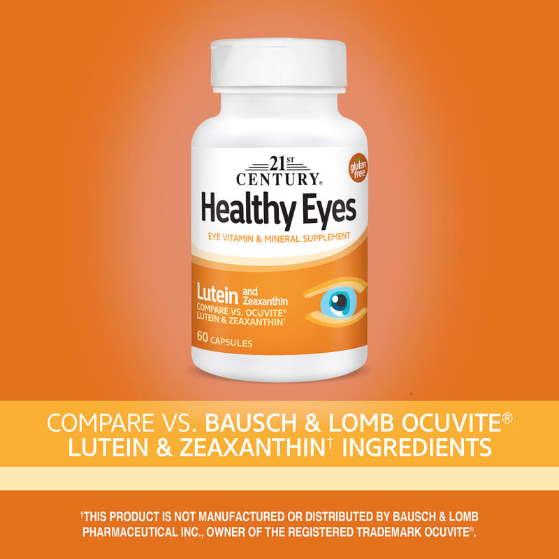 21st Century, Healthy Eyes, Lutein & Zeaxanthin, 60 Capsules