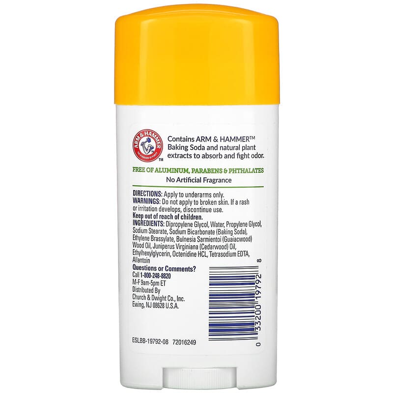 Arm & Hammer, Essentials with Natural Deodorizers, Deodorant, Unscented, 2.5 oz (71 g)