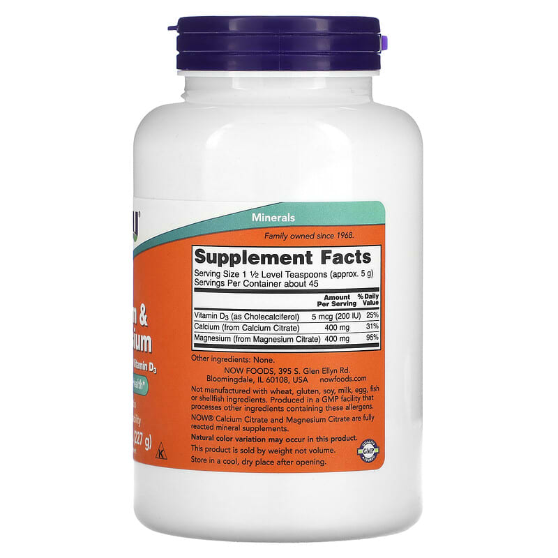 NOW Foods, Calcium & Magnesium, 8 oz (227 g)