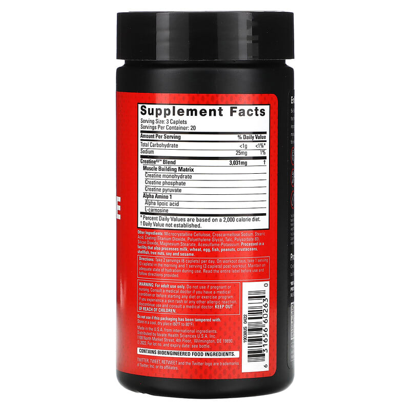 SIXSTAR, Creatine X3, 60 Caplets