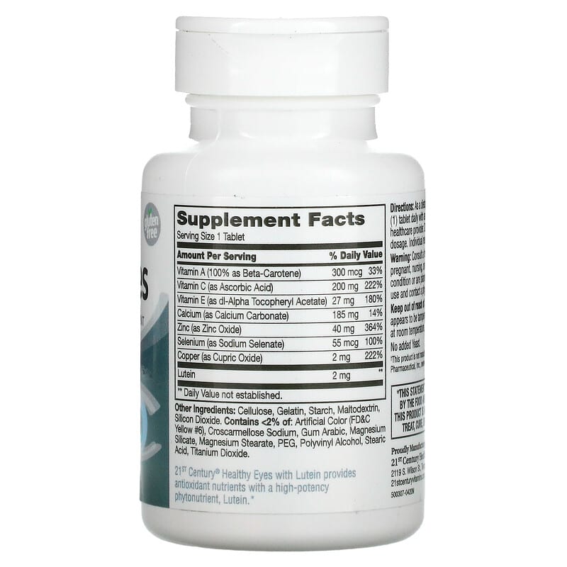 21st Century, Healthy Eyes, Lutein and Antioxidants, 60 Tablets