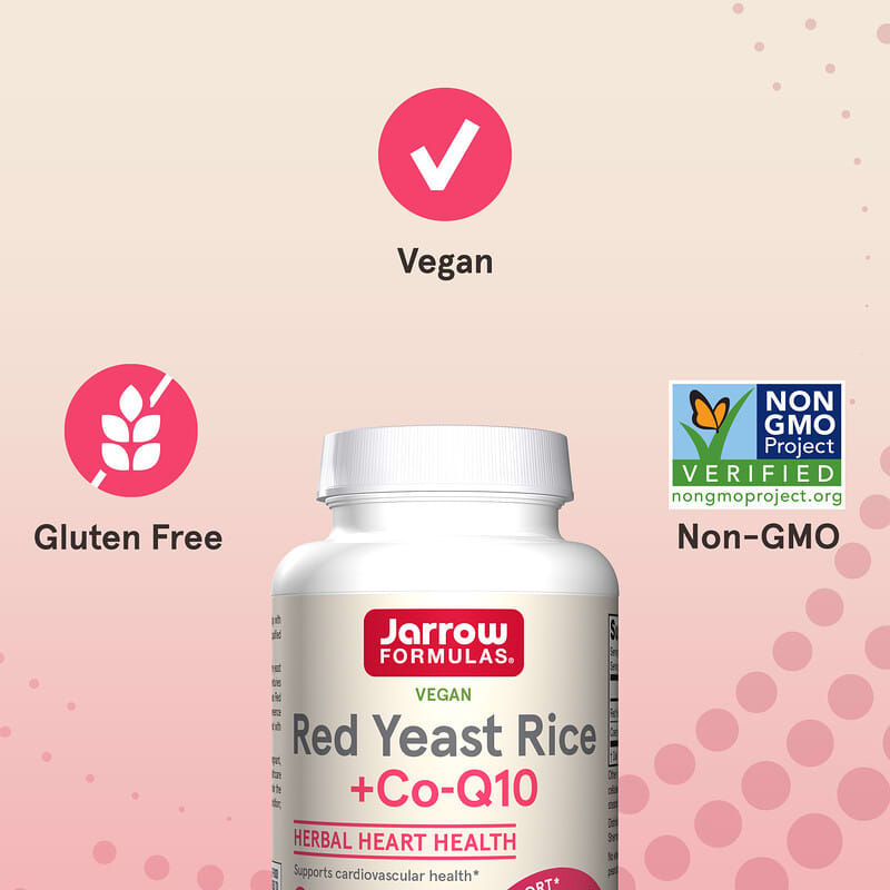 Jarrow Formulas, Red Yeast Rice + Co-Q10, 120 Veggie Caps