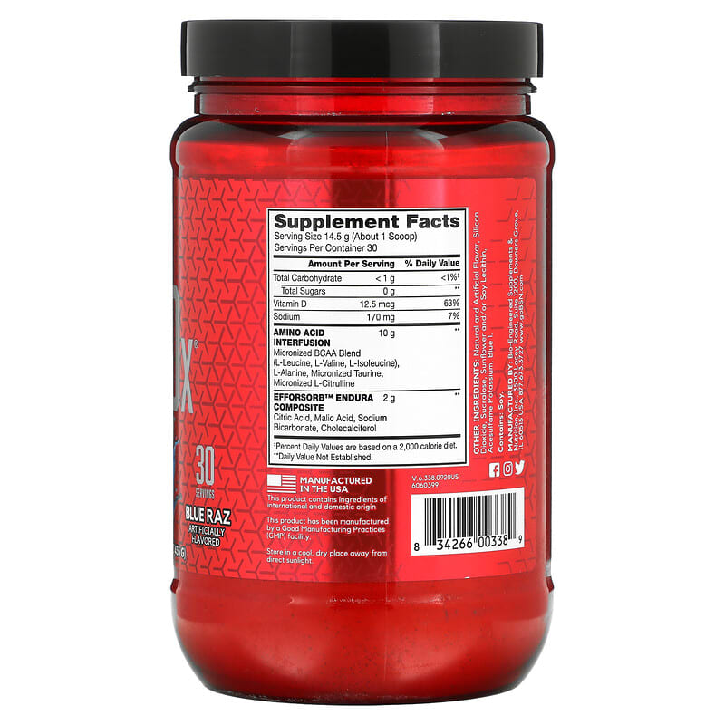 BSN, AminoX, Endurance & Recovery, Blue Raz, 15.3 oz (435 g)