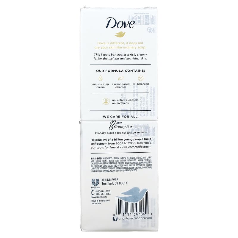 Dove, Restoring, Coconut & Cocoa Butter, 6 Bars, 3.75 oz (106 g) Each