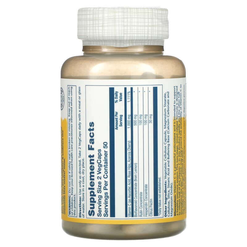 Solaray, Buffered Super Bio Vitamin C, 500 mg, 100 VegCaps