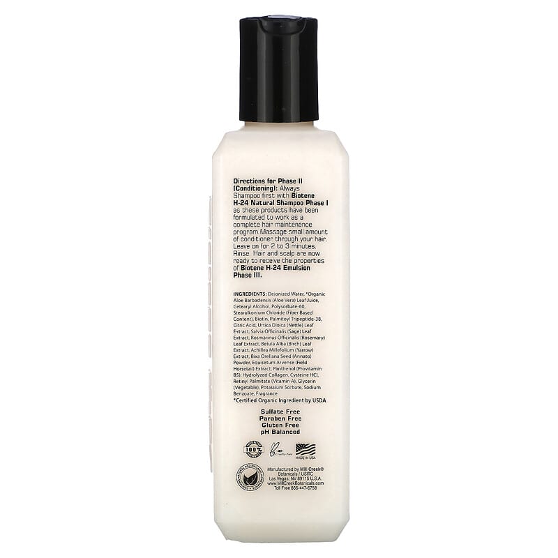 Mill Creek Botanicals, Biotene H-24, Natural Conditioner with Biotin And Peptides Phase II, 8.5 fl oz (250 ml)