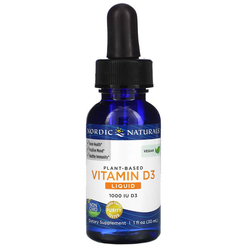 Nordic Naturals, Plant-Based Vitamin D3 Liquid, 1,000 IU, 1 fl oz (30 ml)