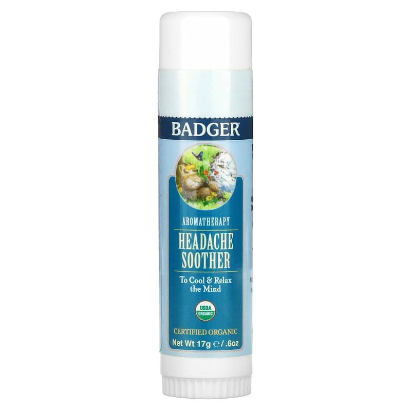 Badger Company, Aromatherapy, Headache Soother, Peppermint & Lavender, .60 oz (17 g)