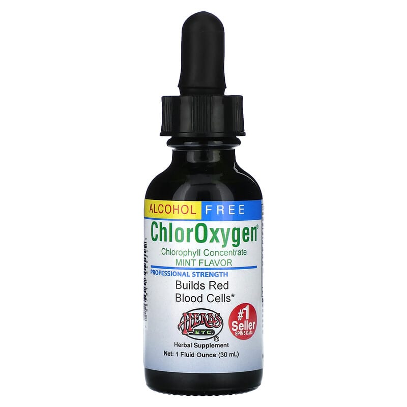 Herbs Etc., ChlorOxygen, Chlorophyll Concentrate, Alcohol Free, Mint, 1 fl oz (30 ml)