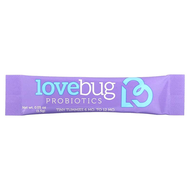 LoveBug Probiotics, Baby Probiotics, 6-12 Months, 4 Billion CFU, 30 Single Serve Stick Packs