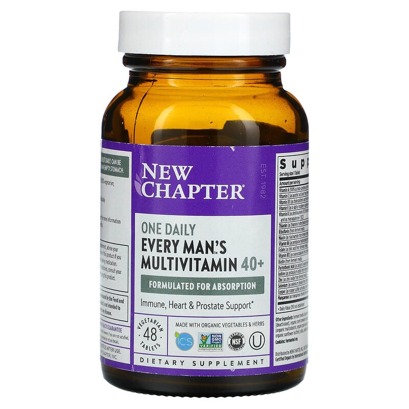 New Chapter, Every Man's One Daily 40+ Multivitamin, 48 Vegetarian Tablets