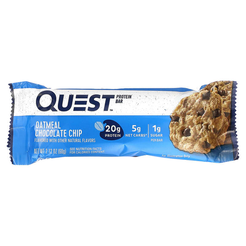 Quest Nutrition, Protein Bar, Oatmeal Chocolate Chip, 12 Bars, 2.12 oz (60 g) Each