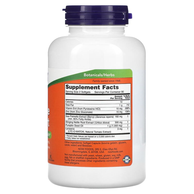 NOW Foods, Prostate Support, 180 Softgels