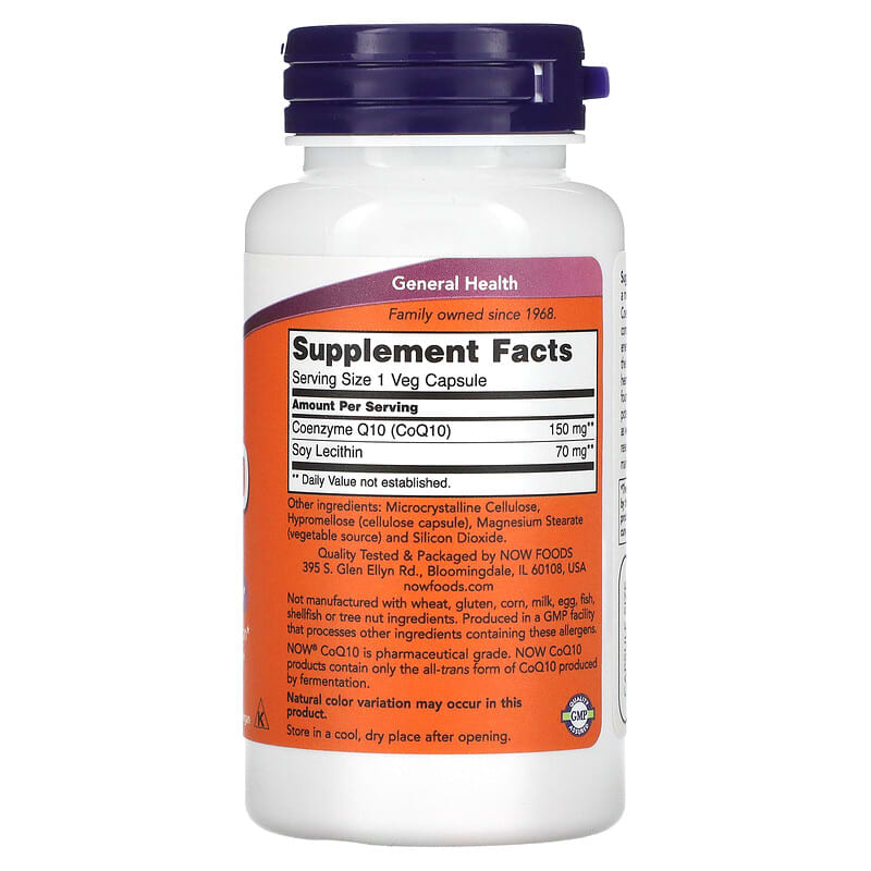 NOW Foods, CoQ10, 150 mg, 100 Veg Capsules