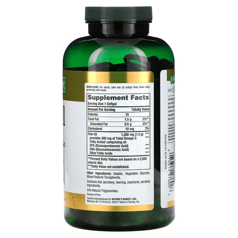 Nature's Bounty, Fish Oil, 1,200 mg, 320 Rapid Release Softgels