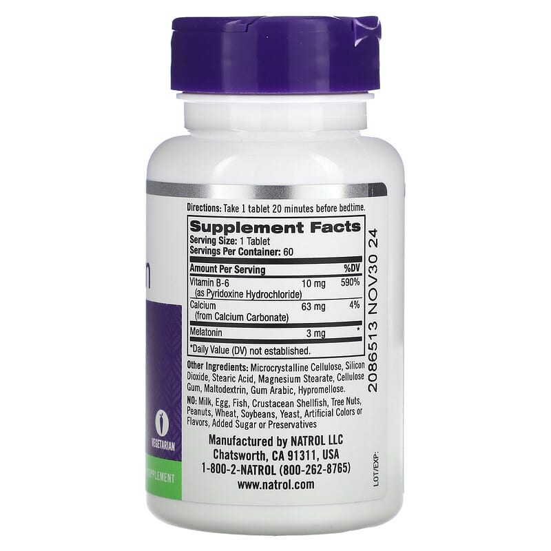 Natrol, Melatonin, 3 mg, 60 Tablets