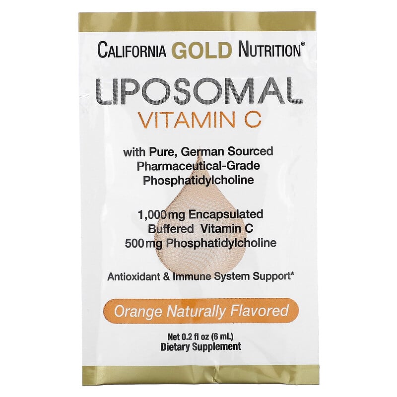 California Gold Nutrition, Liposomal Vitamin C, 1,000 mg, 30 Packets, 0.2 fl oz (6 ml) Each