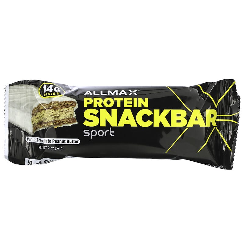 ALLMAX, High Protein Energy Snack, Protein Bar, White Chocolate Peanut Butter, 12 Bars, 2 oz (57 g) Each